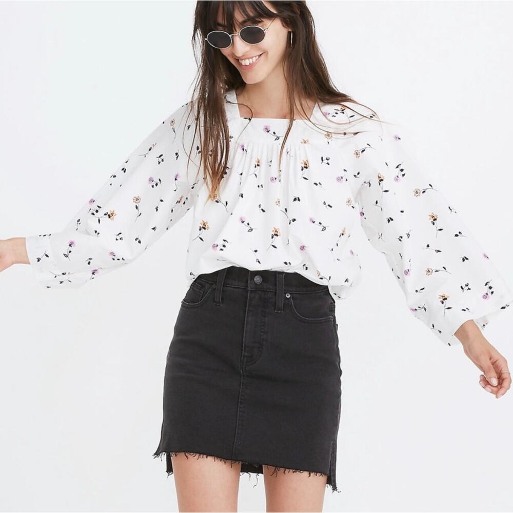 Madewell Stretch Denim Mini Skirt Size 29 - Picture 2 of 8